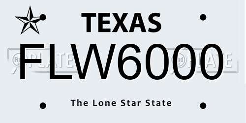 FLW6000 Texas License Plate