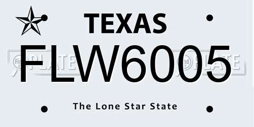 FLW6005 Texas License Plate