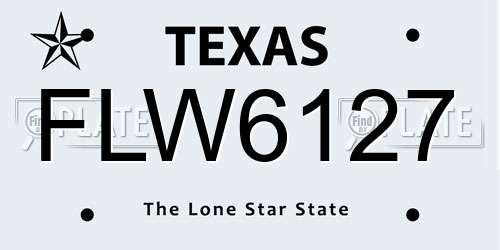 FLW6127 Texas License Plate