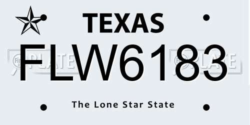 FLW6183 Texas License Plate