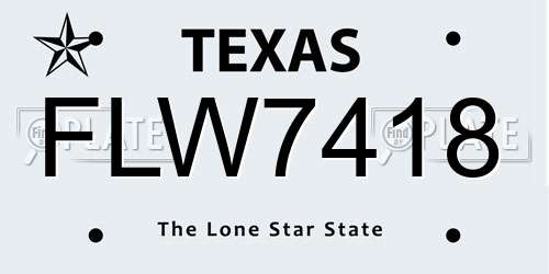 FLW7418 Texas License Plate