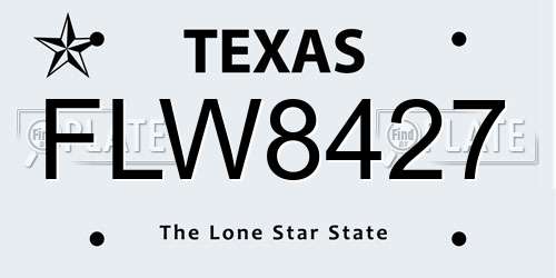 FLW8427 Texas License Plate