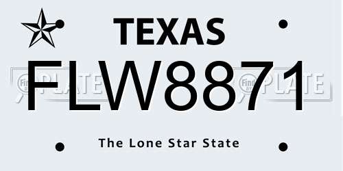 FLW8871 Texas License Plate