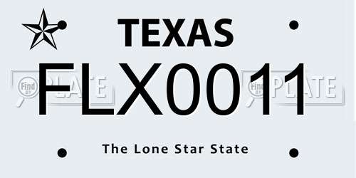 FLX0011 Texas License Plate