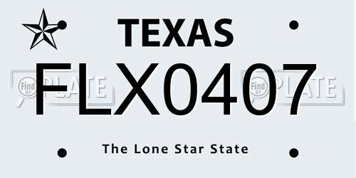 FLX0407 Texas License Plate