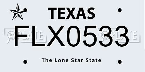 FLX0533 Texas License Plate
