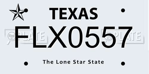 FLX0557 Texas License Plate