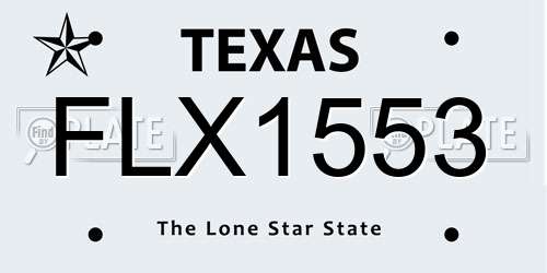 FLX1553 Texas License Plate
