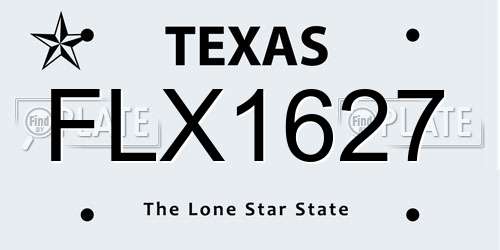 FLX1627 Texas License Plate