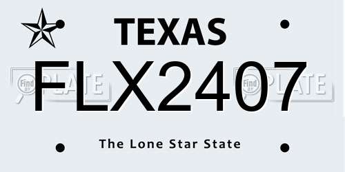 FLX2407 Texas License Plate