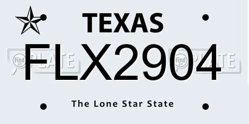 FLX2904 Texas License Plate