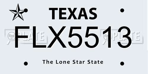 FLX5513 Texas License Plate