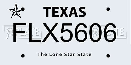 FLX5606 Texas License Plate