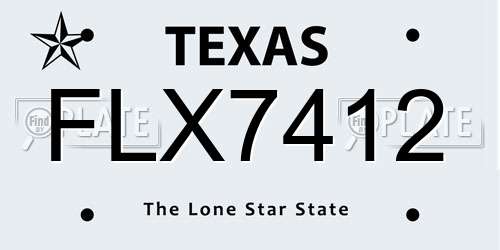 FLX7412 Texas License Plate