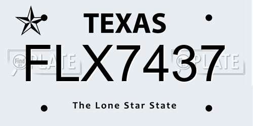 FLX7437 Texas License Plate