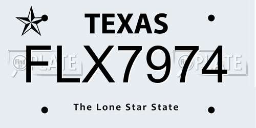 FLX7974 Texas License Plate