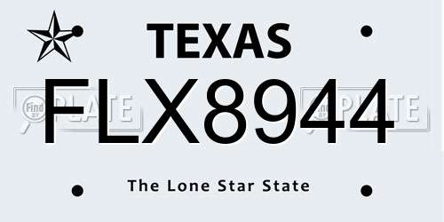 FLX8944 Texas License Plate