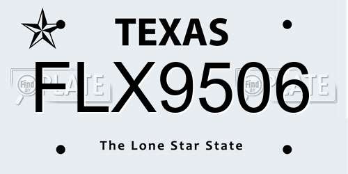 FLX9506 Texas License Plate