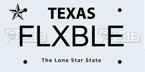 FLXBLE Texas License Plate
