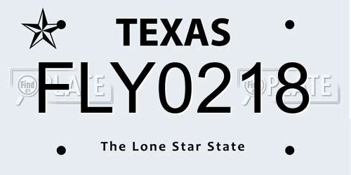 FLY0218 Texas License Plate