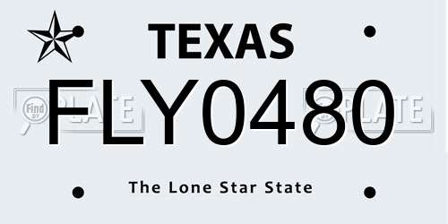 FLY0480 Texas License Plate