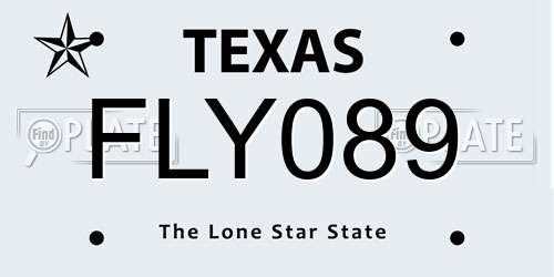 FLY089 Texas License Plate