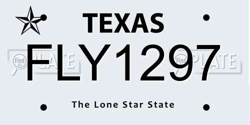 FLY1297 Texas License Plate