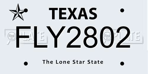 FLY2802 Texas License Plate