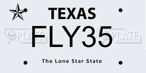 FLY35 Texas License Plate