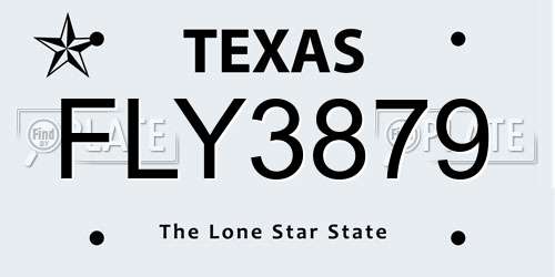 FLY3879 Texas License Plate