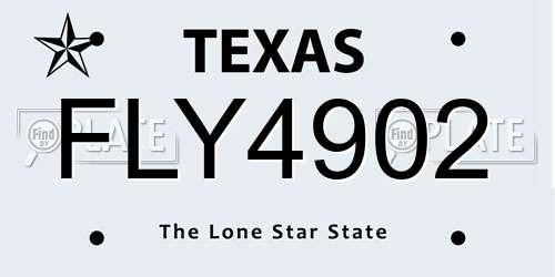 FLY4902 Texas License Plate