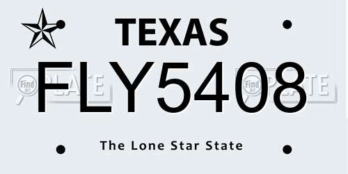 FLY5408 Texas License Plate