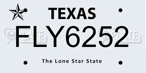 FLY6252 Texas License Plate
