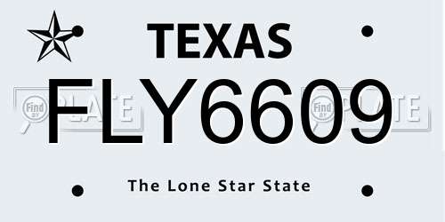 FLY6609 Texas License Plate