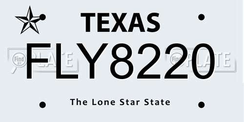 FLY8220 Texas License Plate
