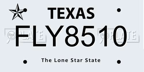 FLY8510 Texas License Plate