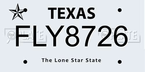 FLY8726 Texas License Plate