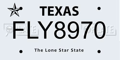 FLY8970 Texas License Plate