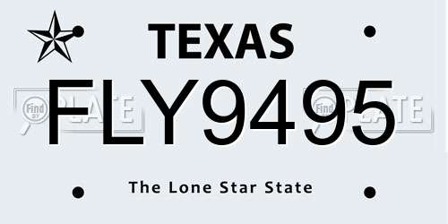 FLY9495 Texas License Plate