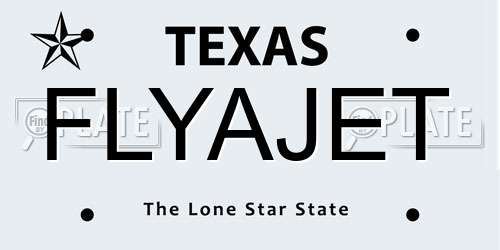 FLYAJET Texas License Plate