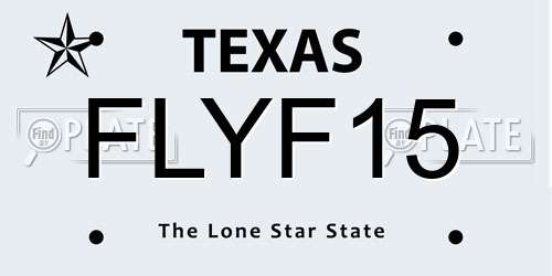 FLYF15 Texas License Plate