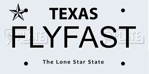 FLYFAST Texas License Plate