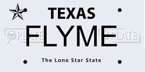 FLYME Texas License Plate