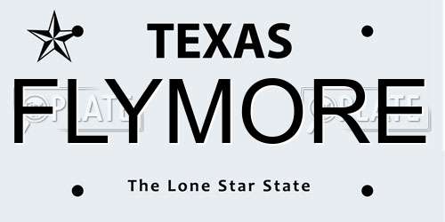 FLYMORE Texas License Plate