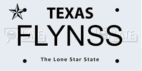 FLYNSS Texas License Plate