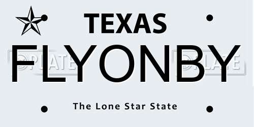 FLYONBY Texas License Plate
