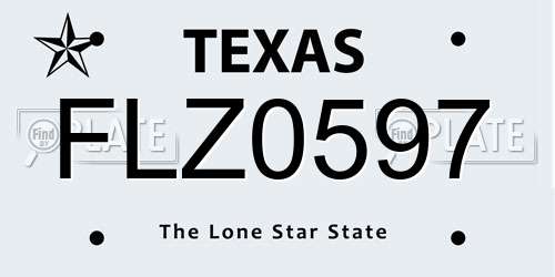 FLZ0597 Texas License Plate