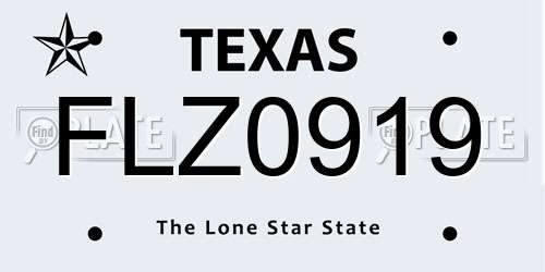 FLZ0919 Texas License Plate