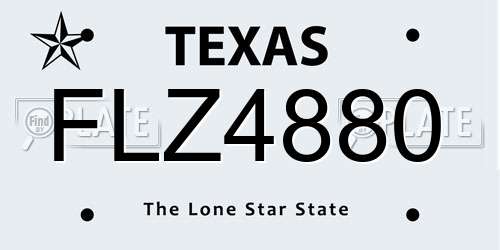 FLZ4880 Texas License Plate