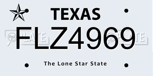 FLZ4969 Texas License Plate